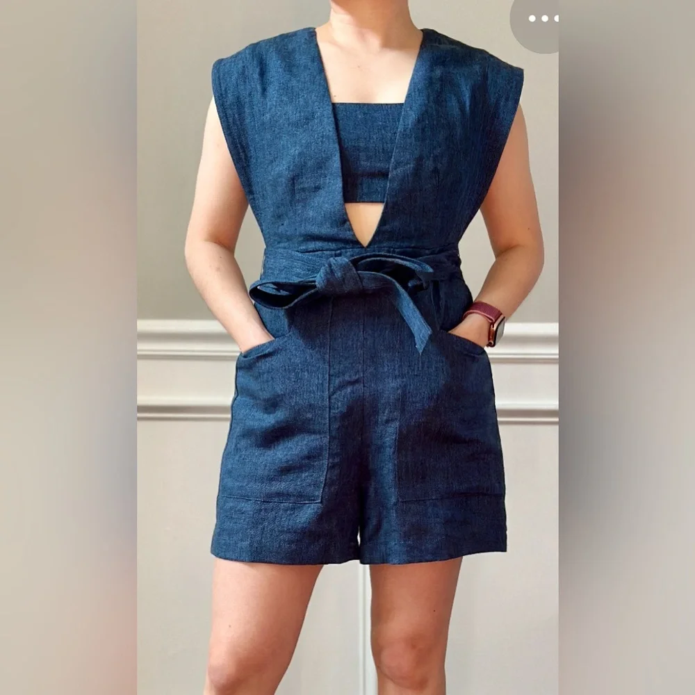 Banana Republic Blue Maxine Linen Playsuit NWT - Picture 8 of 10